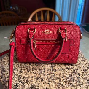 COACH Mini Rowan Crossbody Signature Leather Purse ** NEVER USED - LIKE NEW **